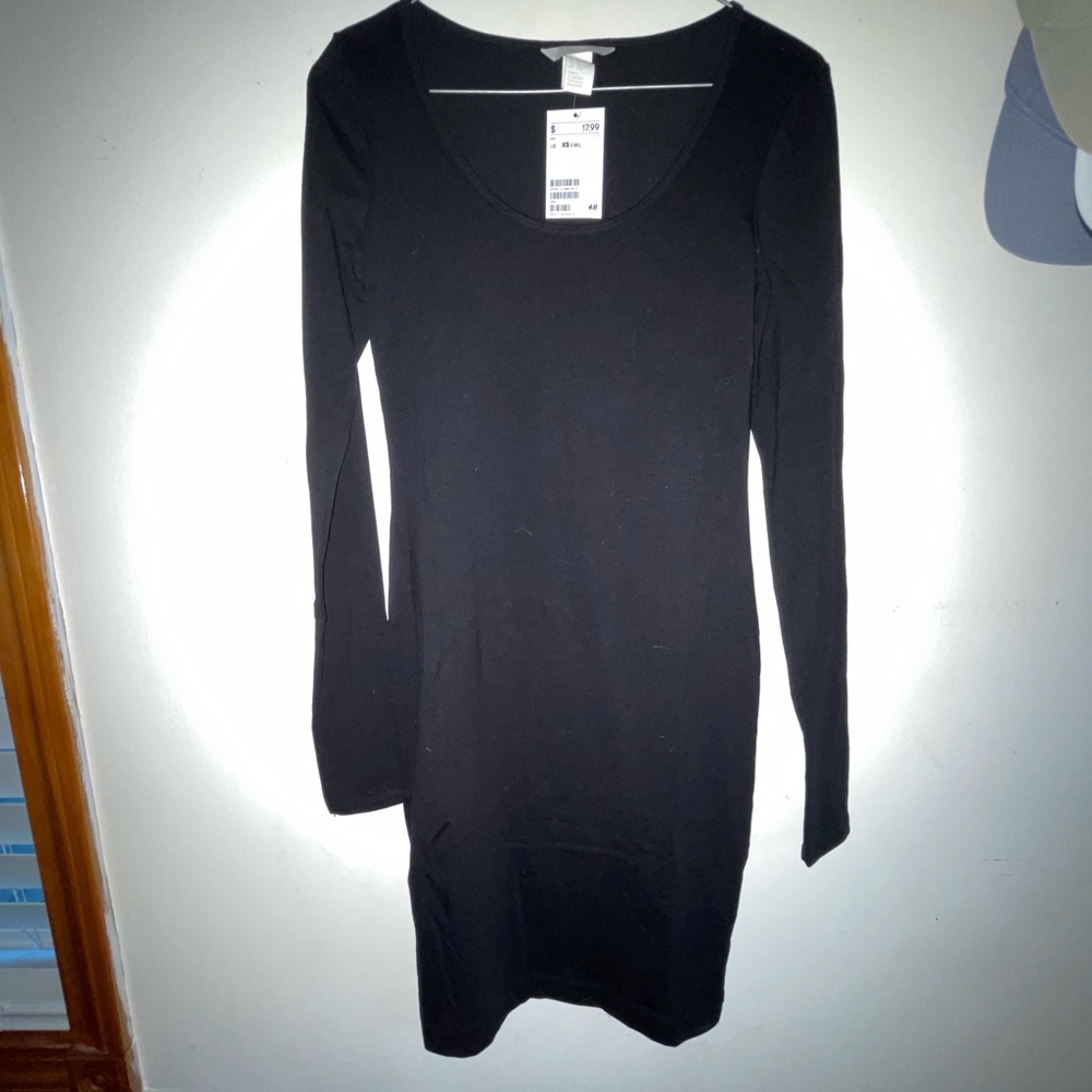 H&M XS Black bodycon dress